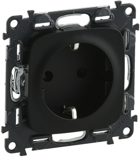 Розетка с заземлением без рамки Legrand Valena Allure 1-м. антрацит фото Розетка с заземлением без рамки Legrand Valena Allure 1-м. антрацит картинка